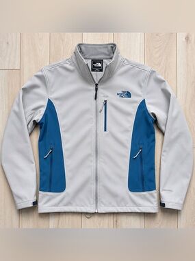 The North Face Men’s WindWall Soft Shell Jacket Gray Blue Full Zip M